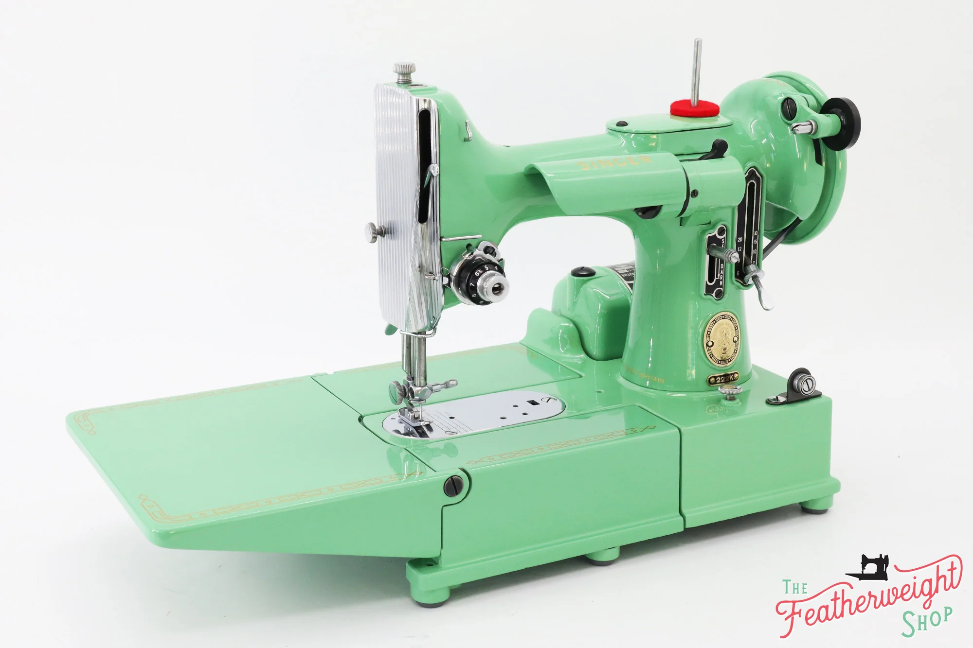 Singer Featherweight 222K Sewing Machine EK6348** - Fully Restored in 'Jadeite Milky Green' - Image 4