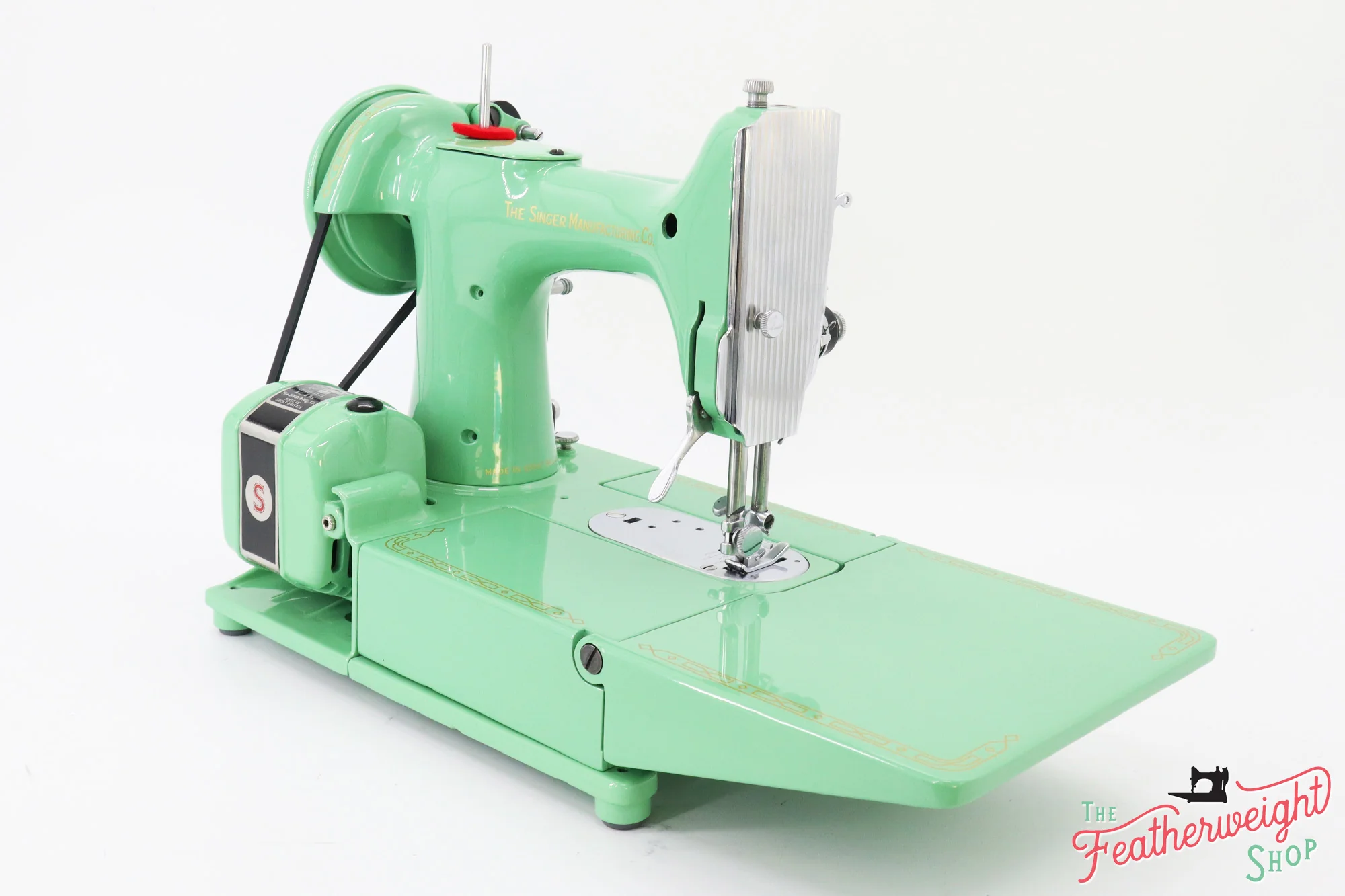 Singer Featherweight 222K Sewing Machine EK6348** - Fully Restored in 'Jadeite Milky Green' - Image 7