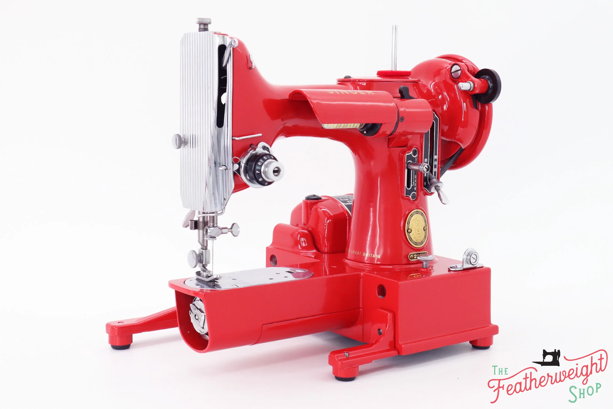 Singer Featherweight 222K Sewing Machine EM6022** - Fully Restored in Happy Red - Image 2