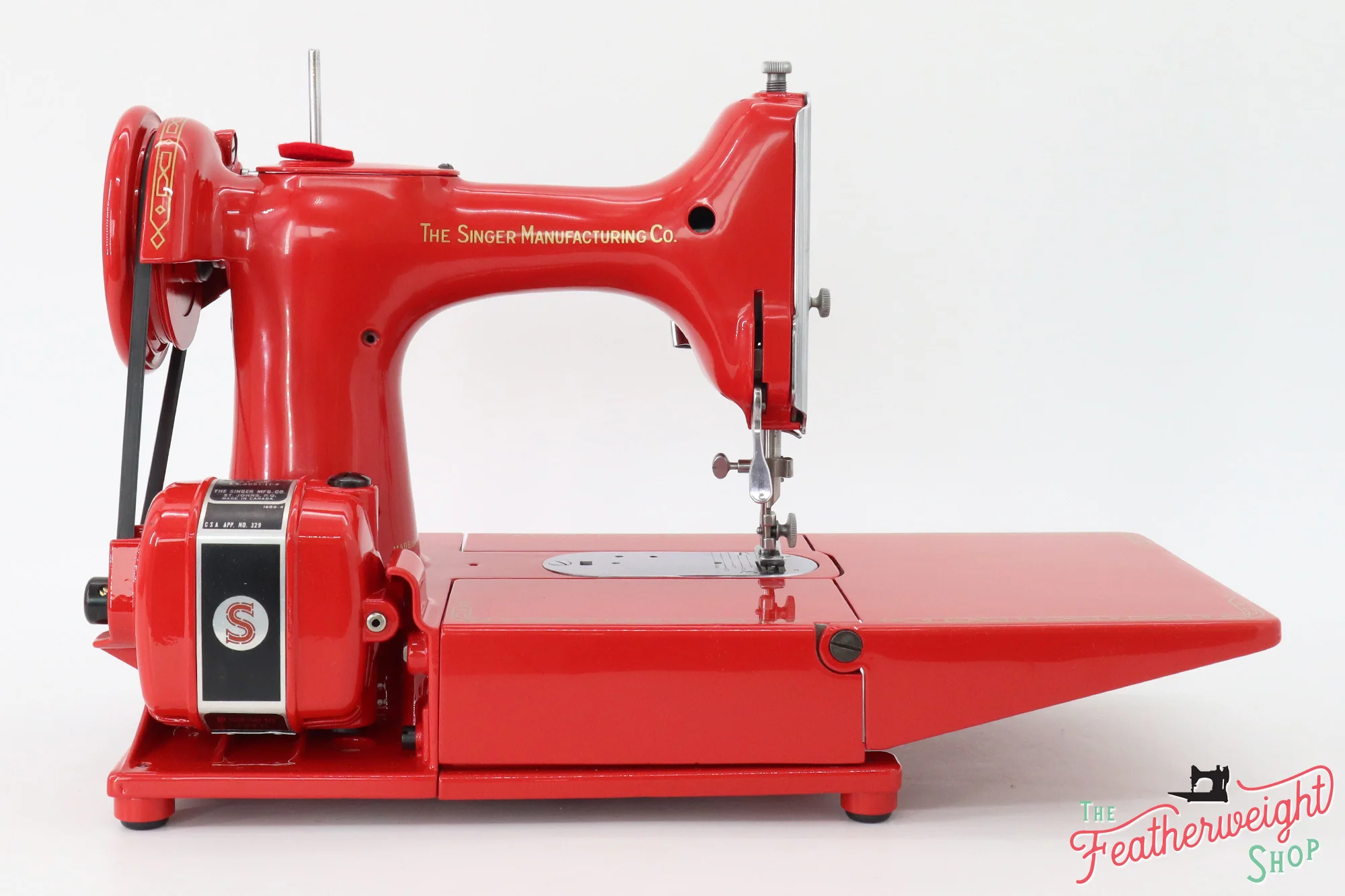 Singer Featherweight 222K Sewing Machine EM6022** - Fully Restored in Happy Red - Image 9