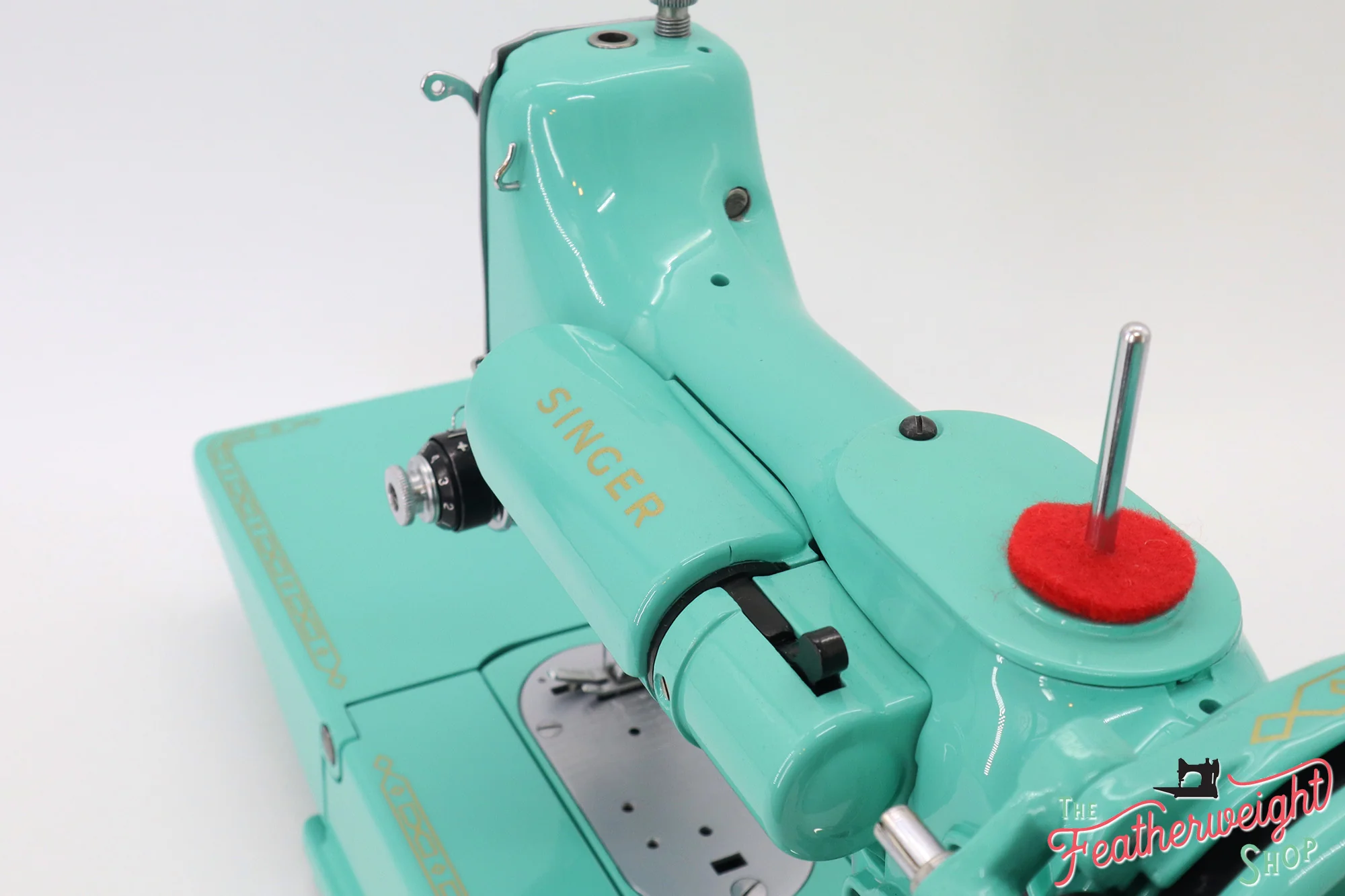 Singer Featherweight 222K Sewing Machine ES523*** - Fully Restored in Caribbean Sea Green - Image 16
