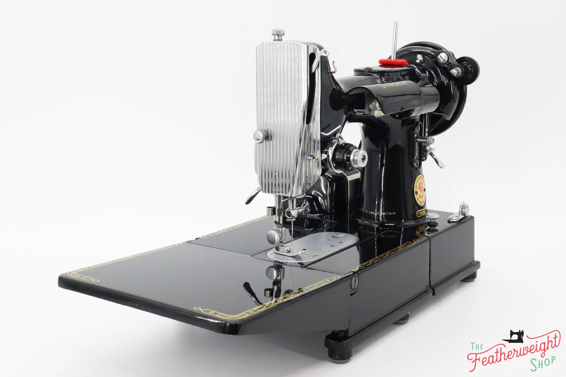 Singer Featherweight 222K Sewing Machine, RED "S" ES355*** - Image 4