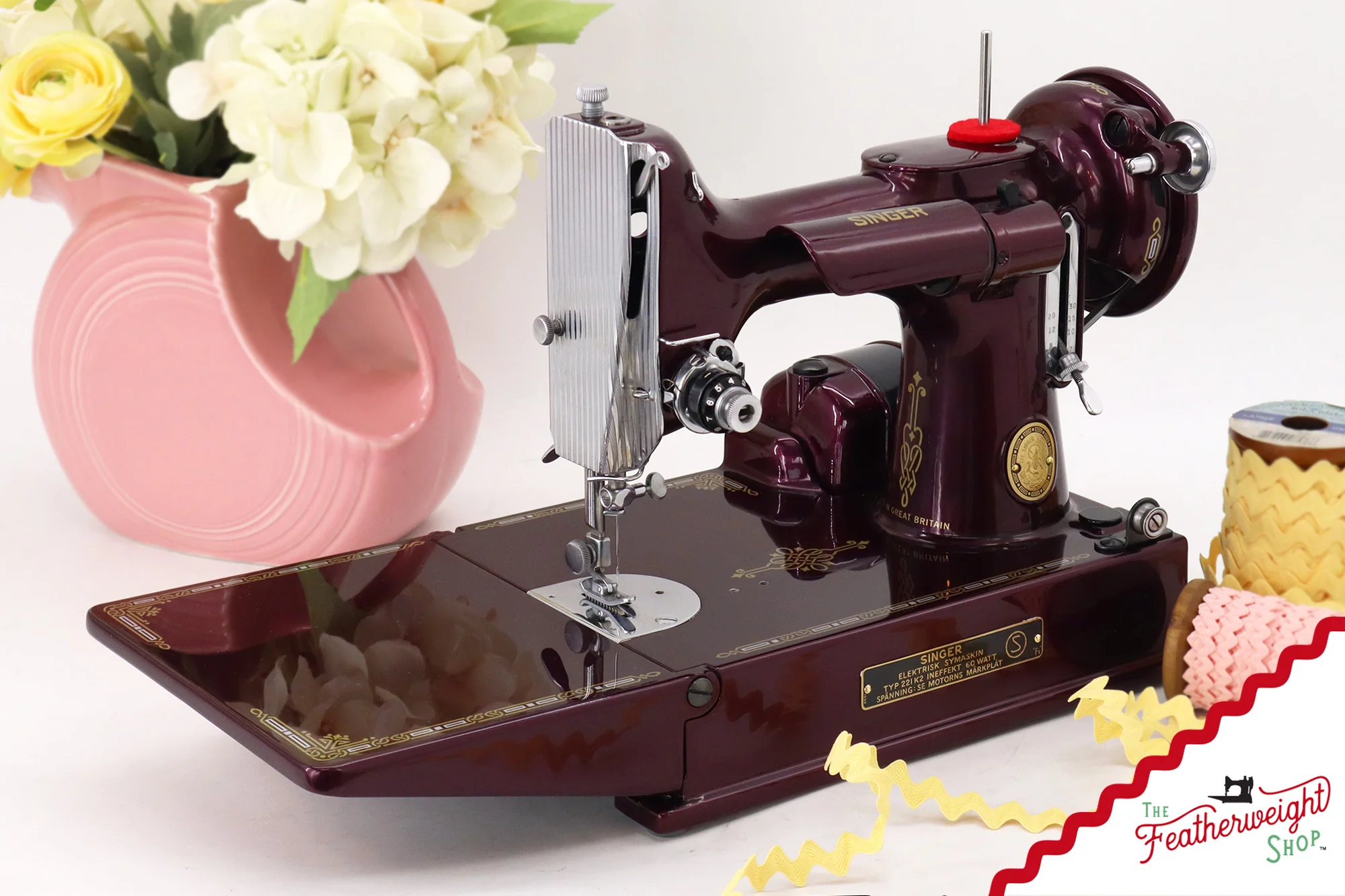 Singer Featherweight Swedish 221K EH236*** - Fully Restored in Star Garnet - Image 3