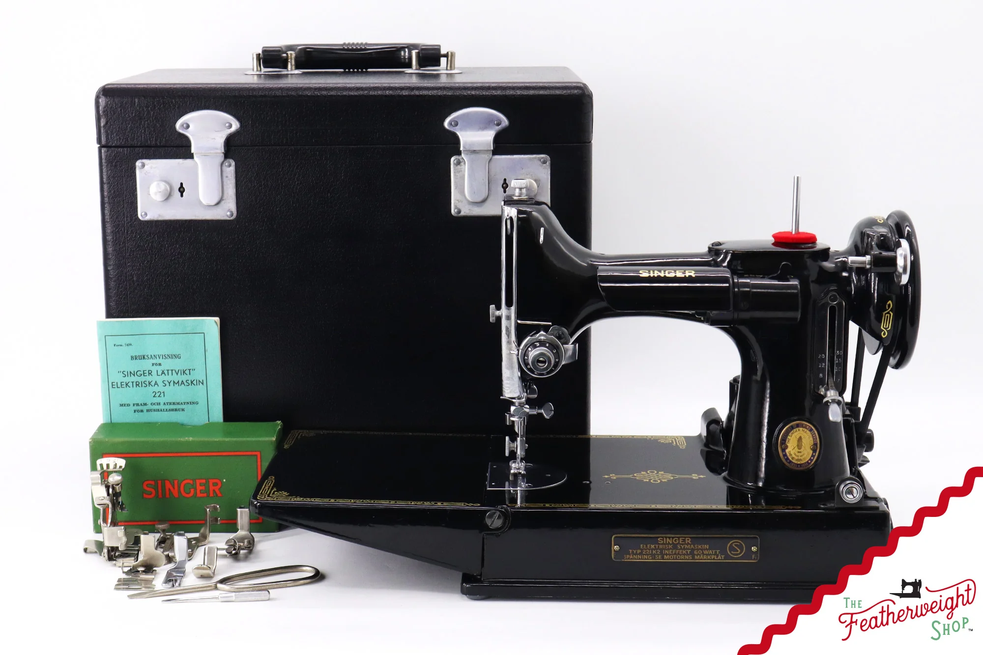 Singer Featherweight Swedish 221K Sewing Machine, Centennial - EG959*** - Image 2