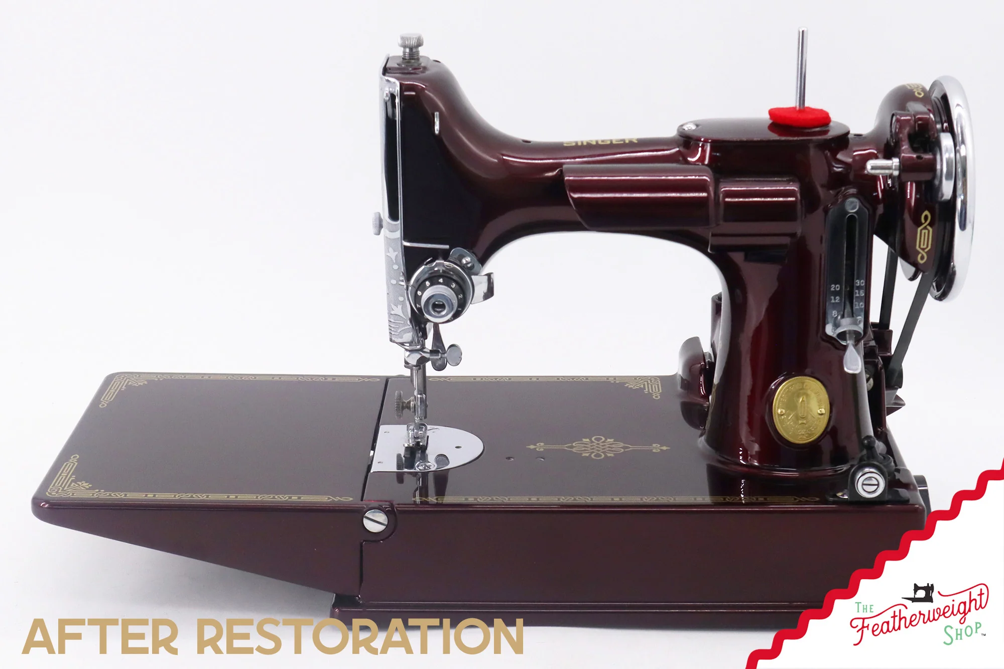 Singer Featherweight Top Decal 221 Fully Restored in Brandywine, AF383924 - SCARCE - Image 5