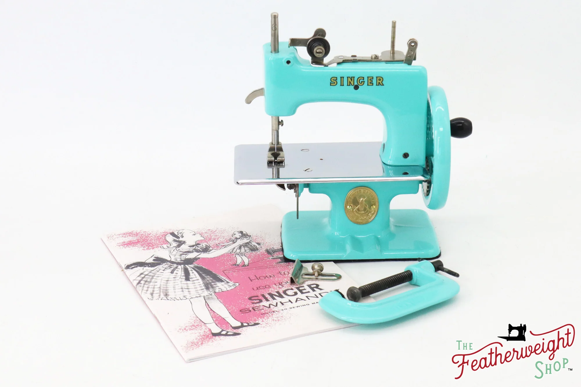 Singer Sewhandy Model 20 - Fully Restored in Tiffany Blue - April 2024, Faire - Image 2