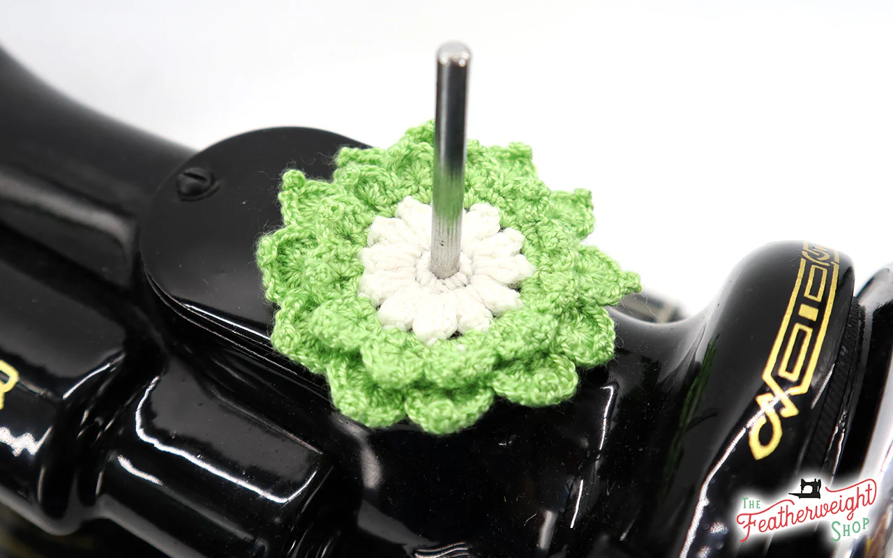 Spool Pin Doily - Two Tone Layered Flower - Image 4