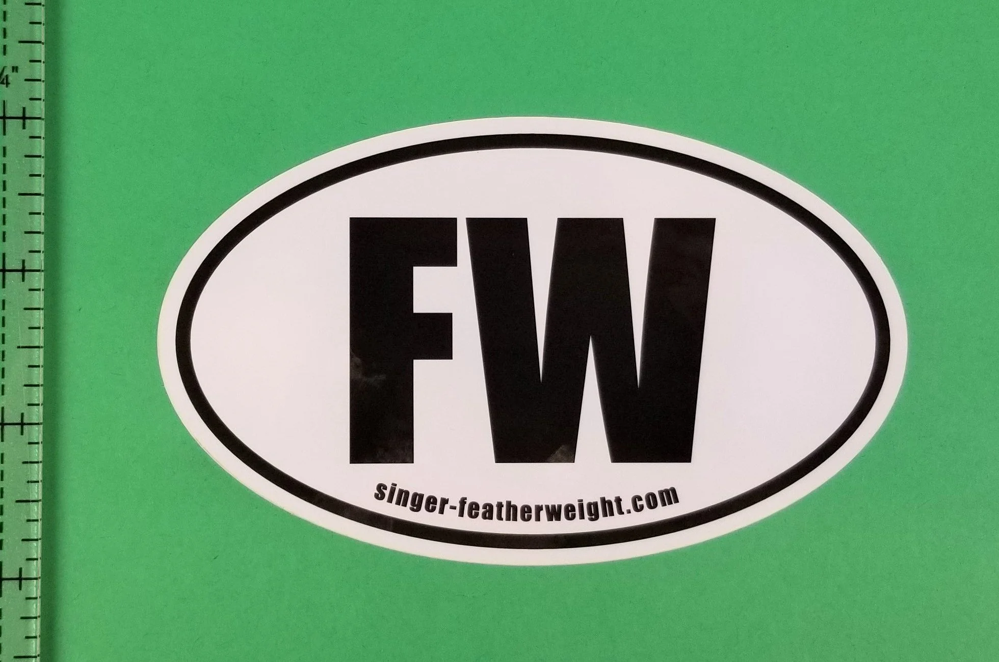 Bumper Sticker, Oval FW "Featherweight"