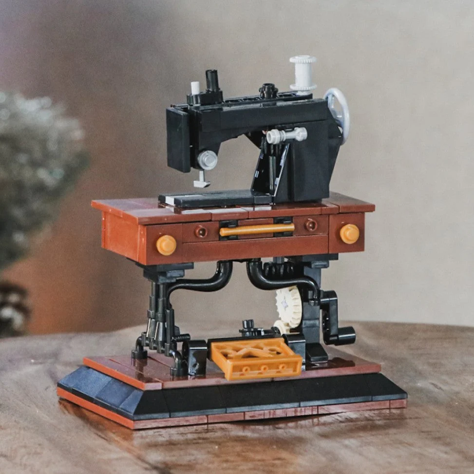 Treadle Sewing Machine Lego-Style Toy Building Block Set by Sallie Tomato