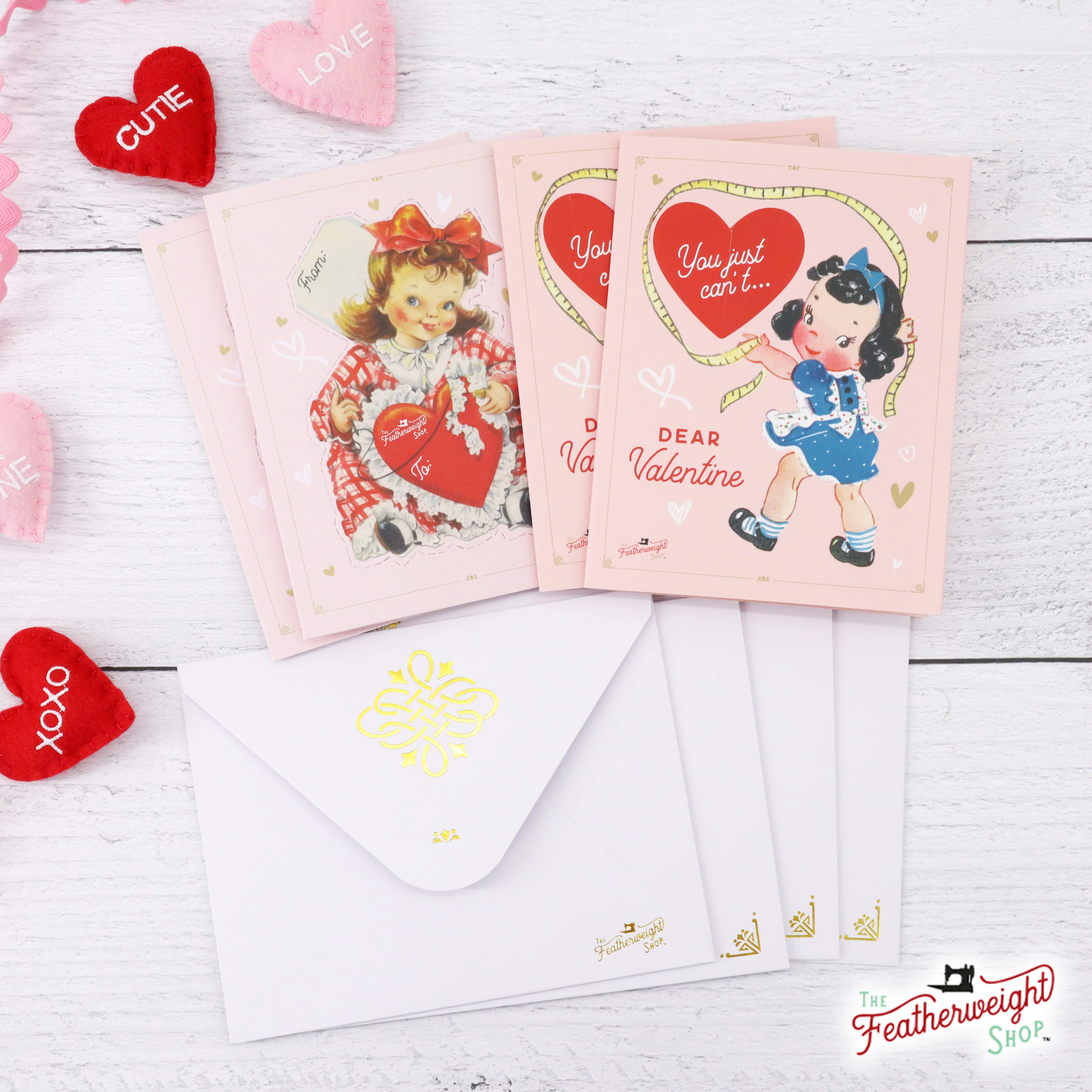 Valentine's Day Cards, Old-Fashioned Sewing (Set of 4) - Image 2