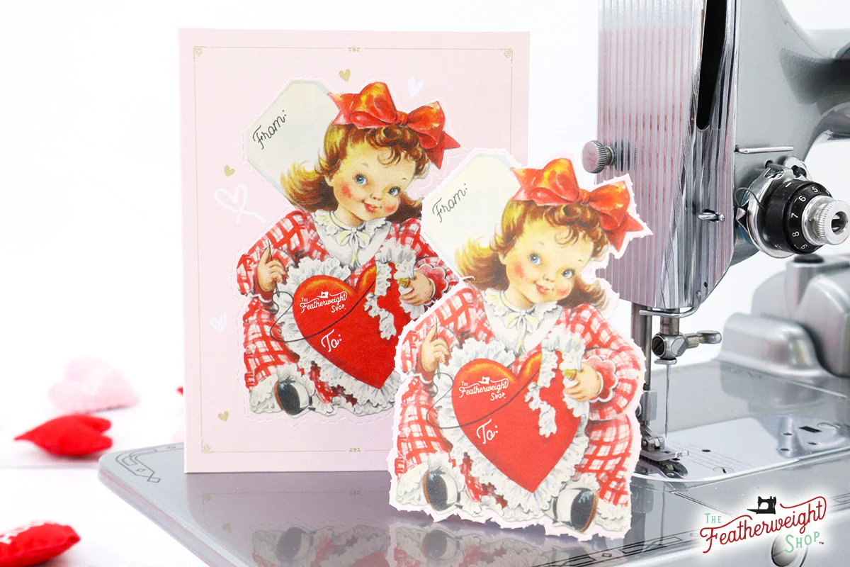 Valentine's Day Cards, Old-Fashioned Sewing (Set of 4) - Image 3