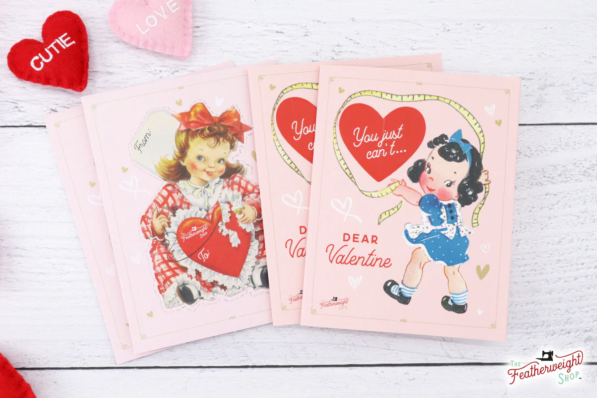 Valentine's Day Cards, Old-Fashioned Sewing (Set of 4) - Image 4
